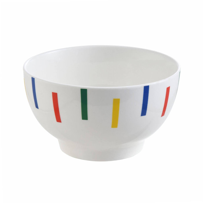 1pc bowl 650ml en porcelana diseño a rayas de colores