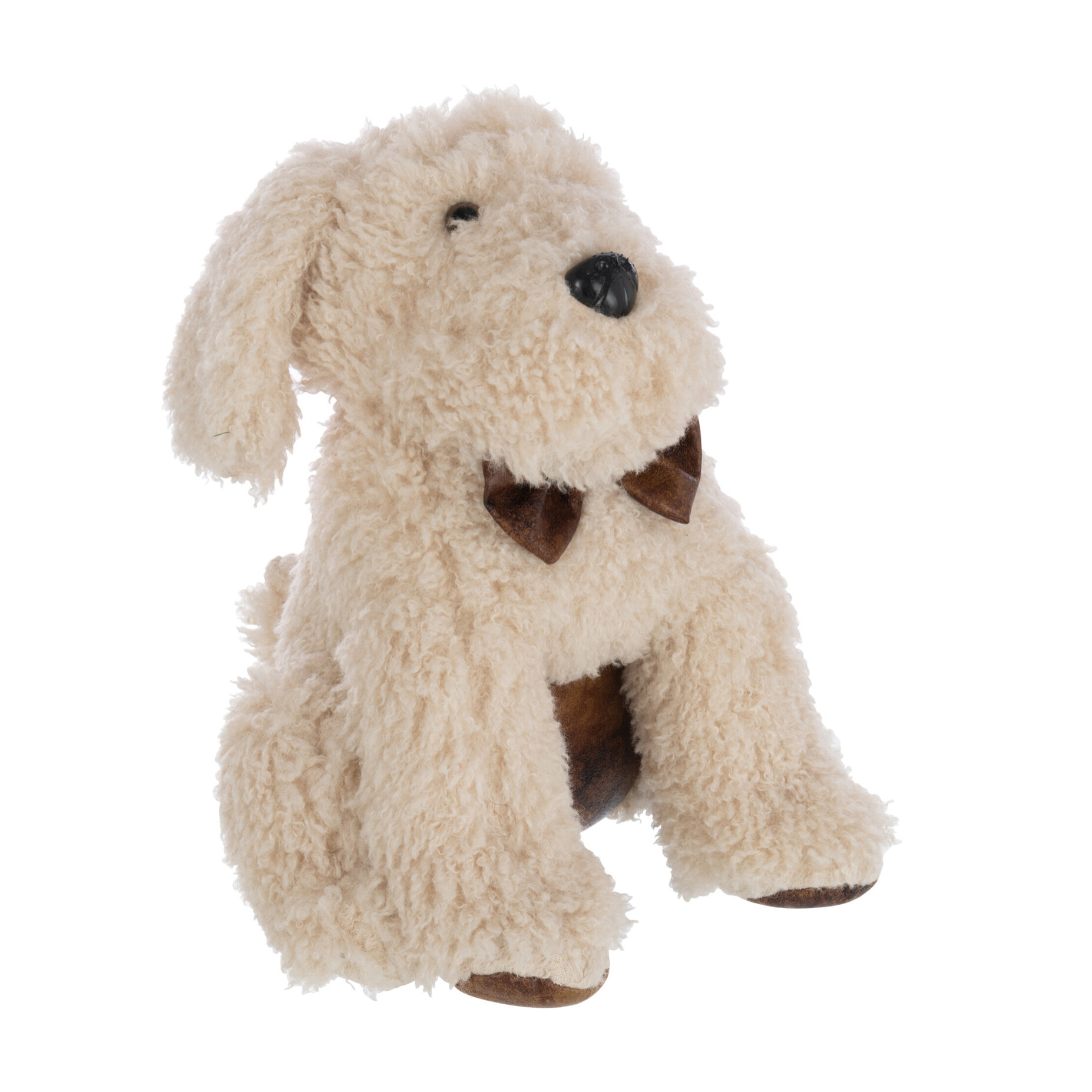 J-Line butoir de porte Chien - polyrésine - beige clair