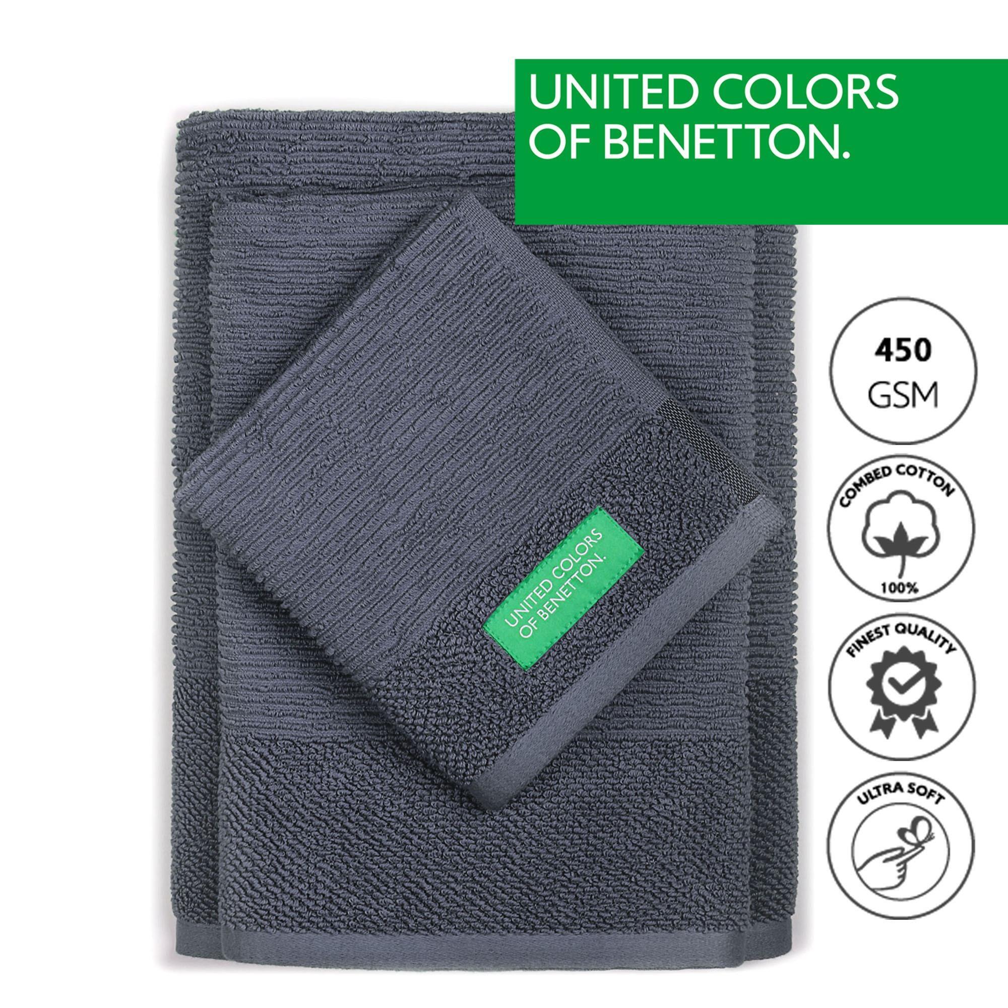 Set 3pcs toallas de baño  gris oscuro  benetton