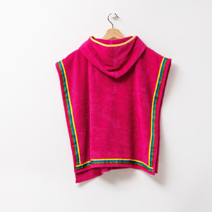 Albornoz poncho de niño 7-14 años 380 gsm 100% algodón rosa Benetton