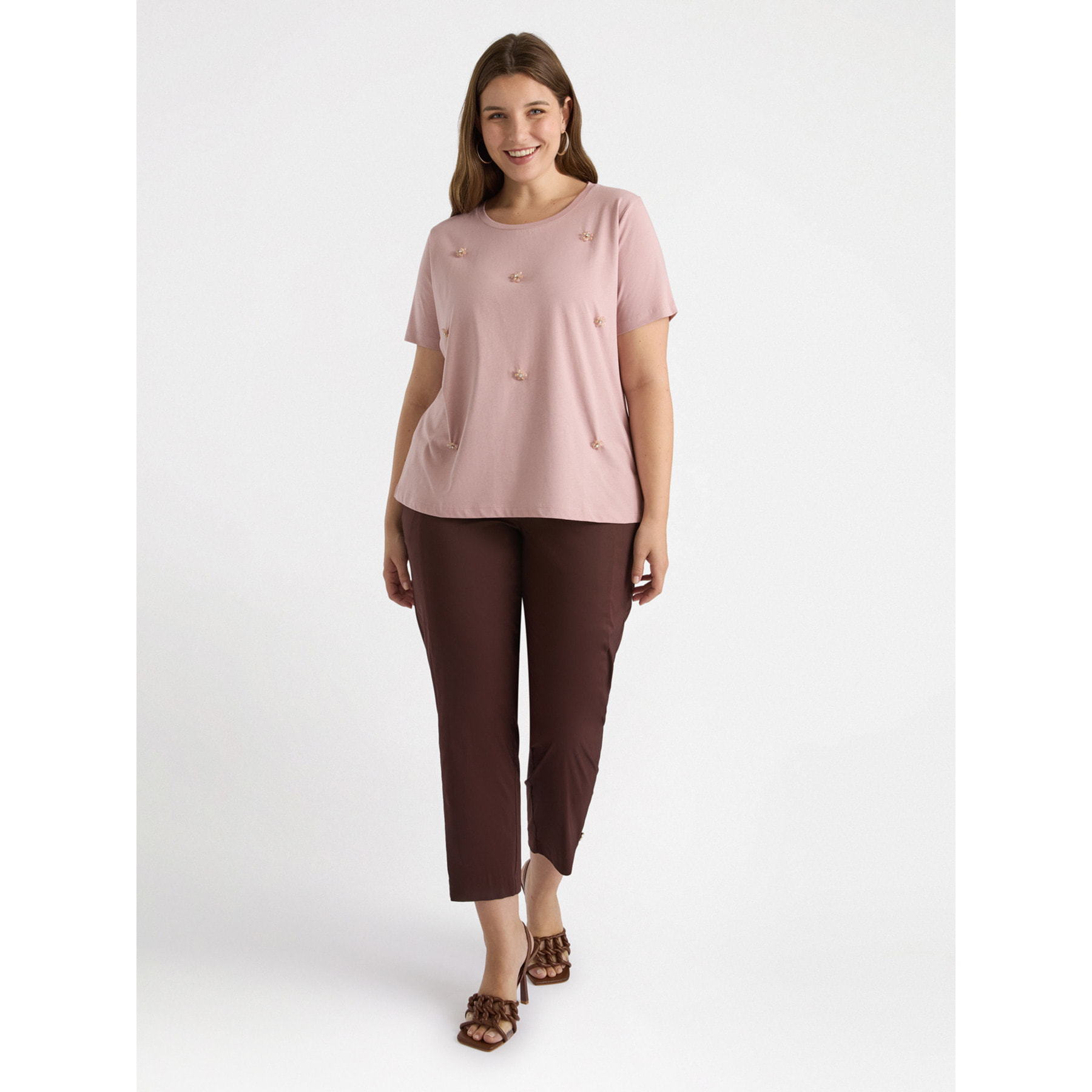 Fiorella Rubino - Pantalones con trabillas para cinturón en la parte inferior - Marrón
