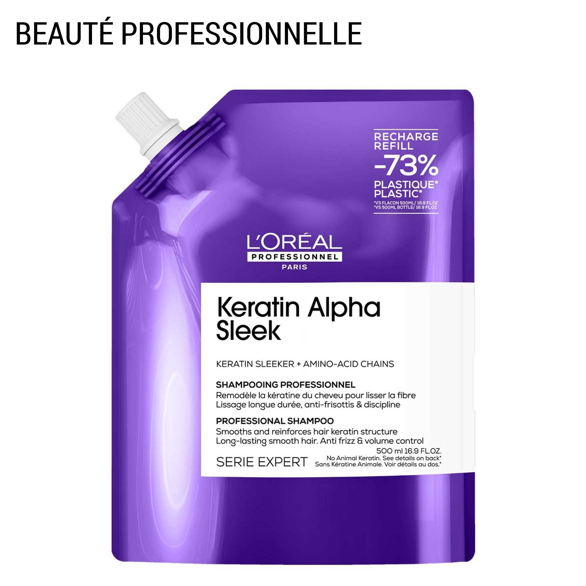 Serie Expert Keratin Alpha Sleek - Recharge Shampoing Disciplinant à la Kératine