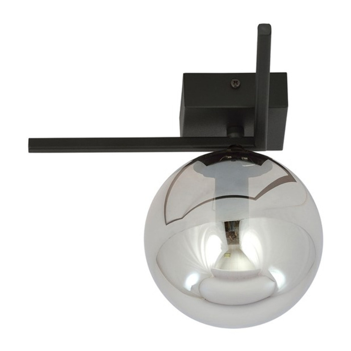 Lampada da soffitto Imago in acciaio nero e vetro grafite