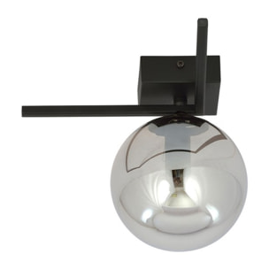 Lampada da soffitto Imago in acciaio nero e vetro grafite