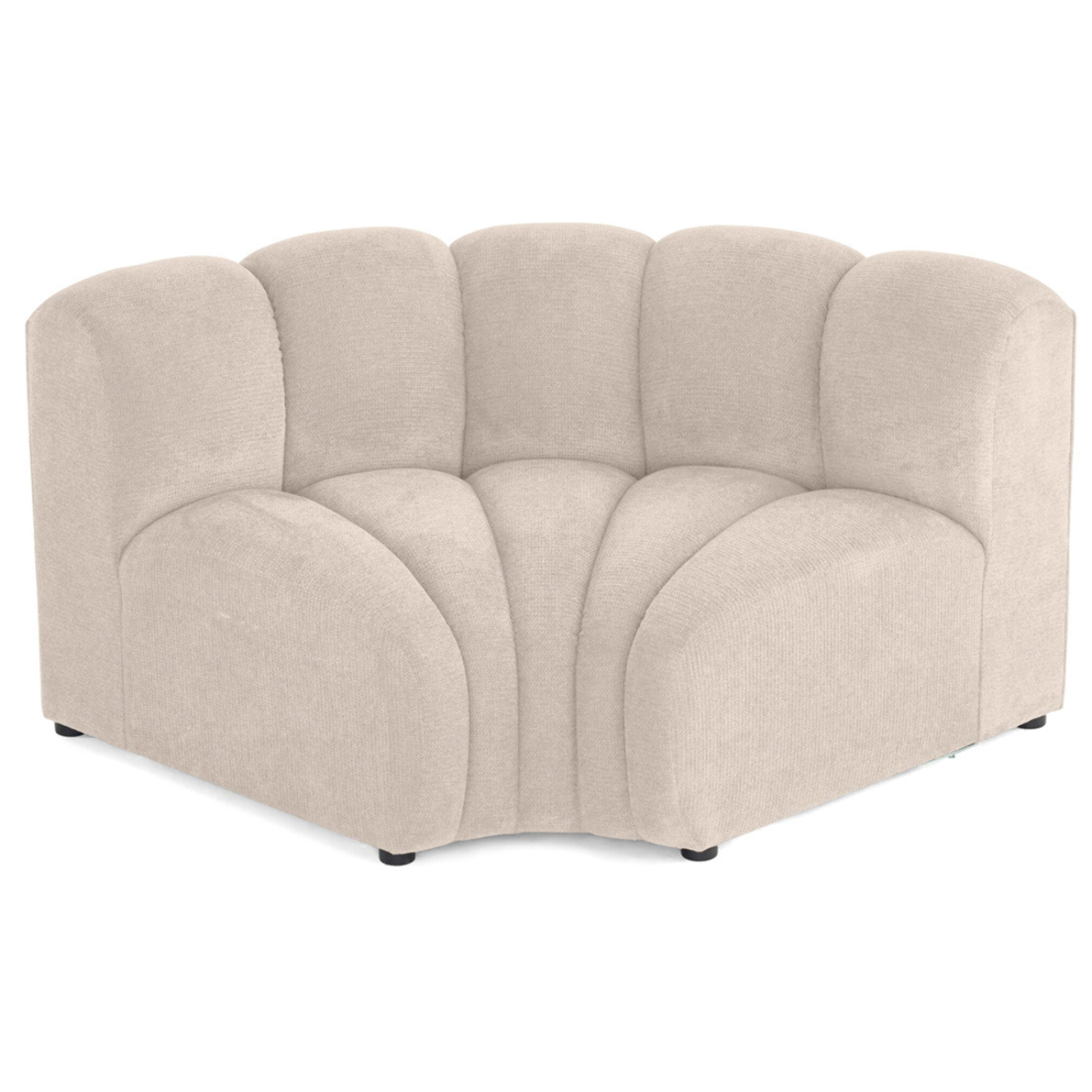 Debbie - module d'angle réversible en tissu texturé - Beige