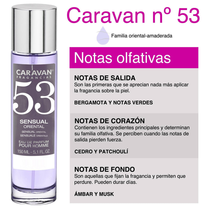 Caravan fragancias - caja de regalo con 2 perfumes nº53 de 150 ml, para hombre
