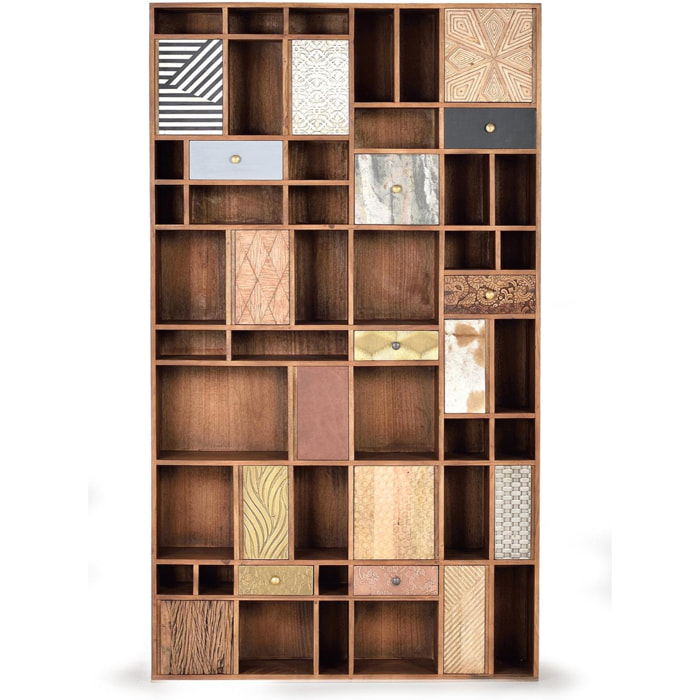 Librería de Madera de Mango 115 Cm Estilo Boho Retro