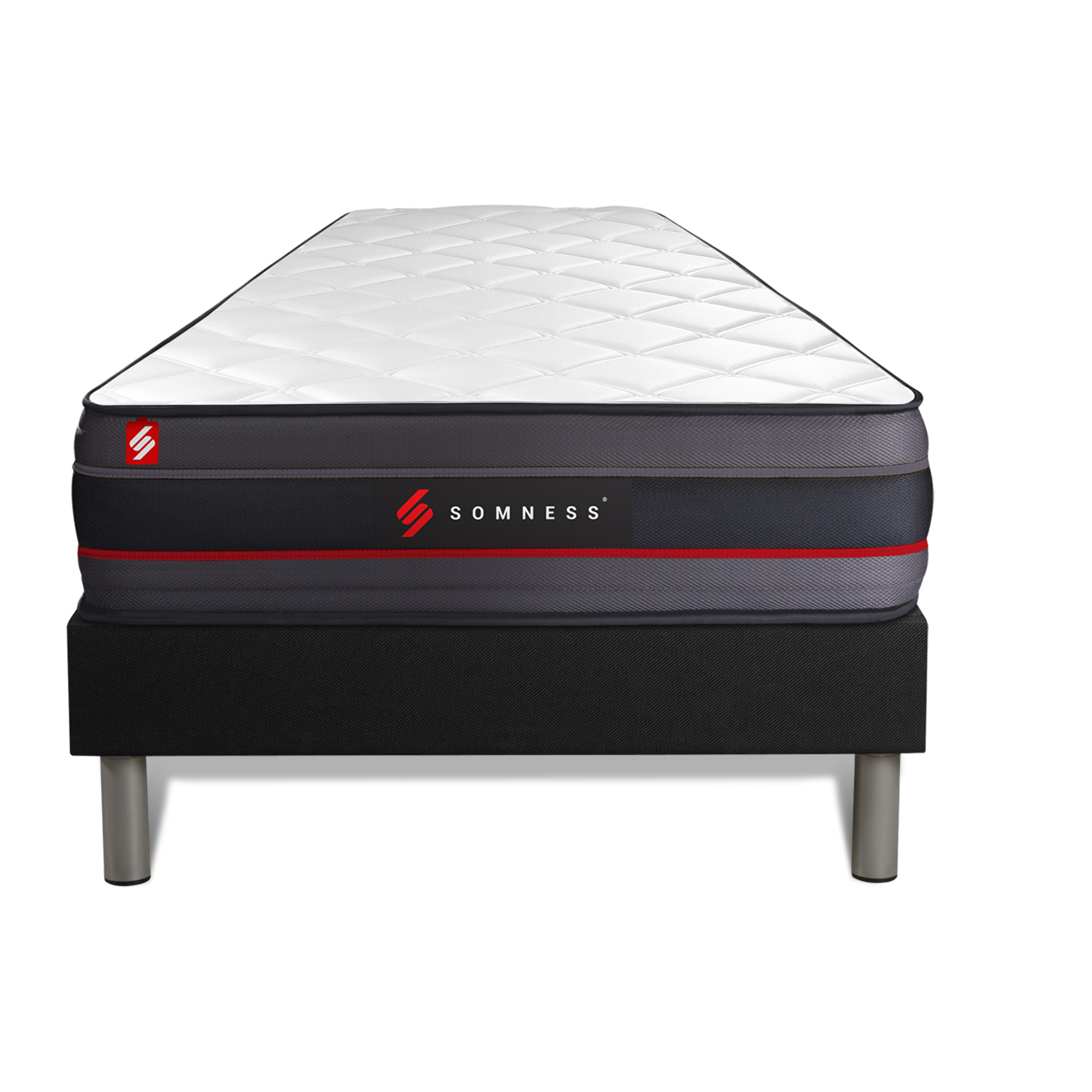 Ensemble matelas REGEN à mémoire de forme + sommier kit noir