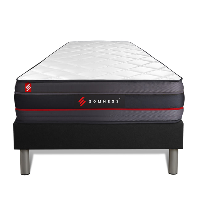 Ensemble matelas REGEN à mémoire de forme + sommier kit noir