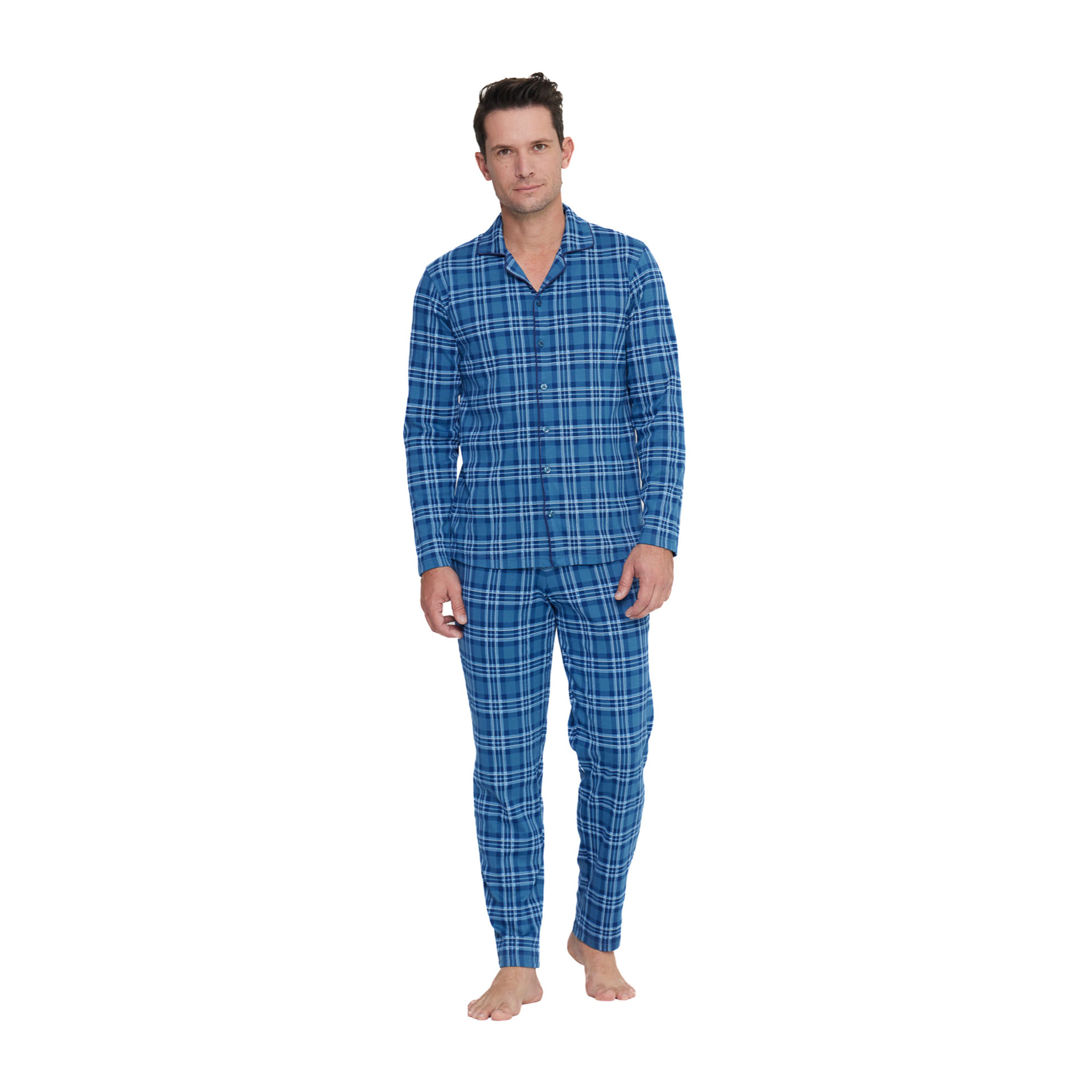 Pigiama uomo trish in caldo cotone aperto davanti Noidinotte