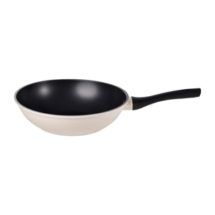 Wok ø28x7,6cm en aluminio forjado de color blanco, apta para inducción y antiadherente expert nerja san ignacio