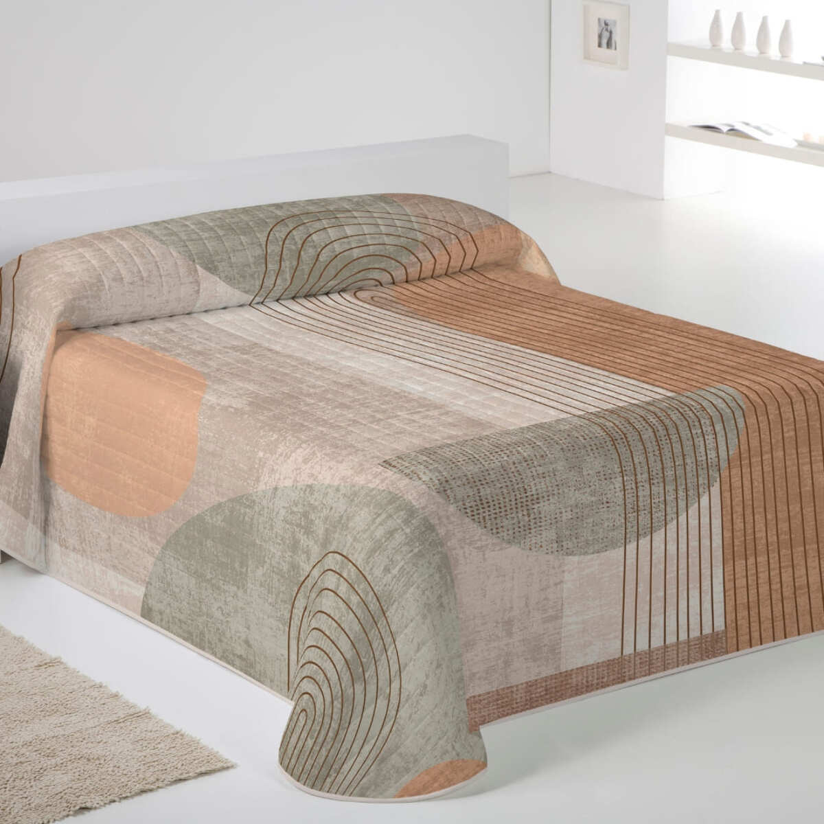 Colcha Bouti Estampada - Reversible - 100% Poliéster - Microfibra - 70 gr/m² - Half Oval