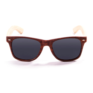 Gafas de sol OCEAN BEACH WOOD - Patillas marrón mate y bambú y / Ahumada