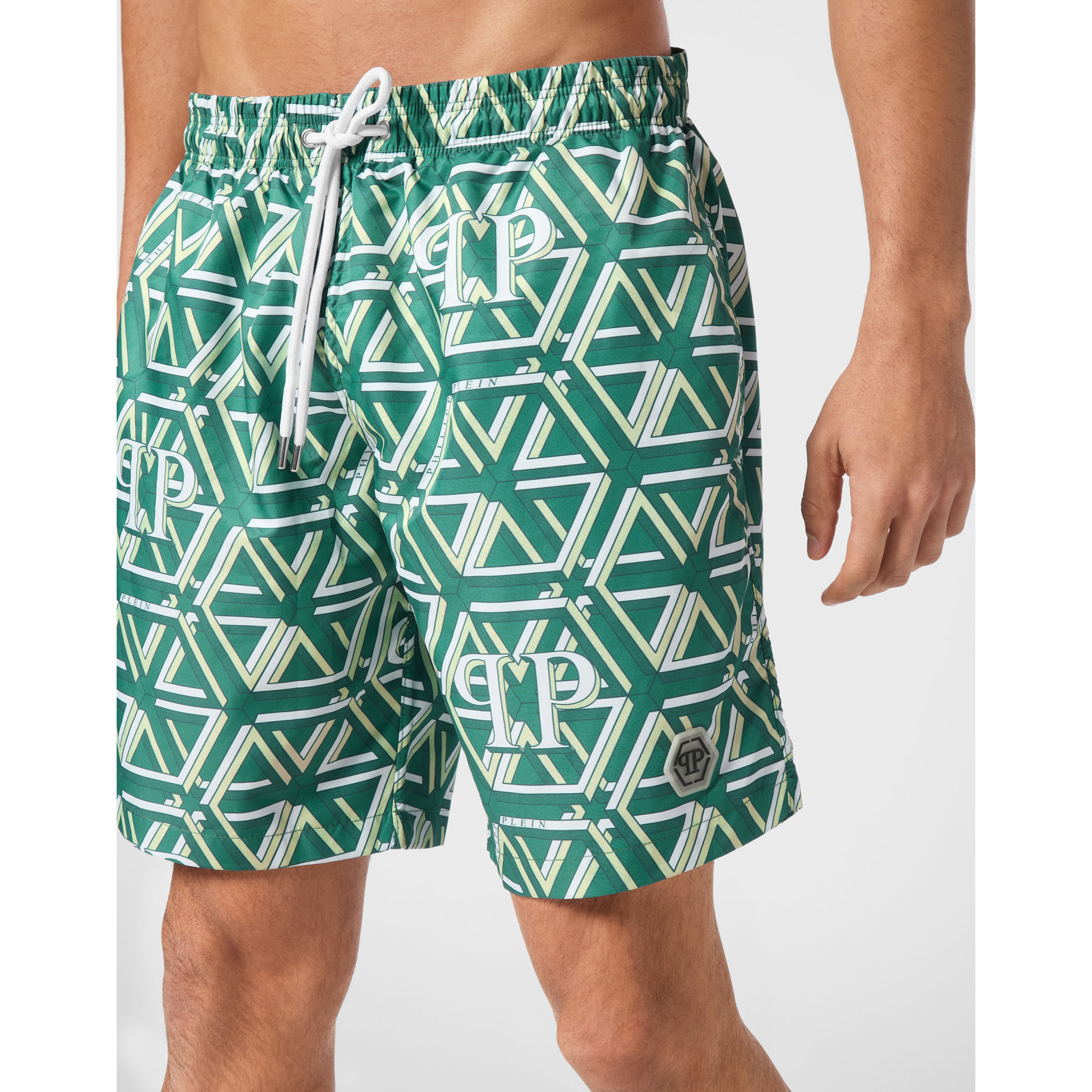 PHILIPP PLEIN Swim Trunks HEXAGON MONOGRAM