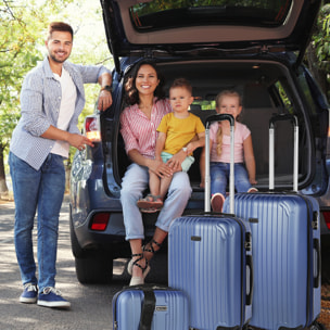 Juego De Maletas Rígidas Abs Itaca Sevron Azul Zafiro