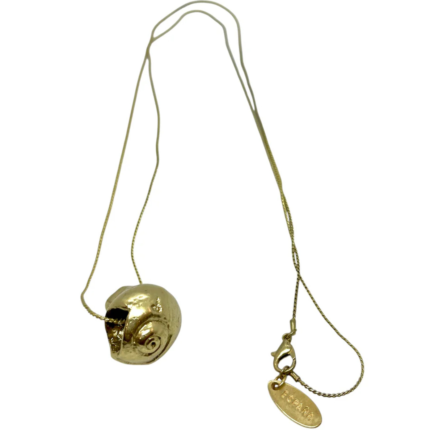 Collar largo caracola artesanal 3D dorado