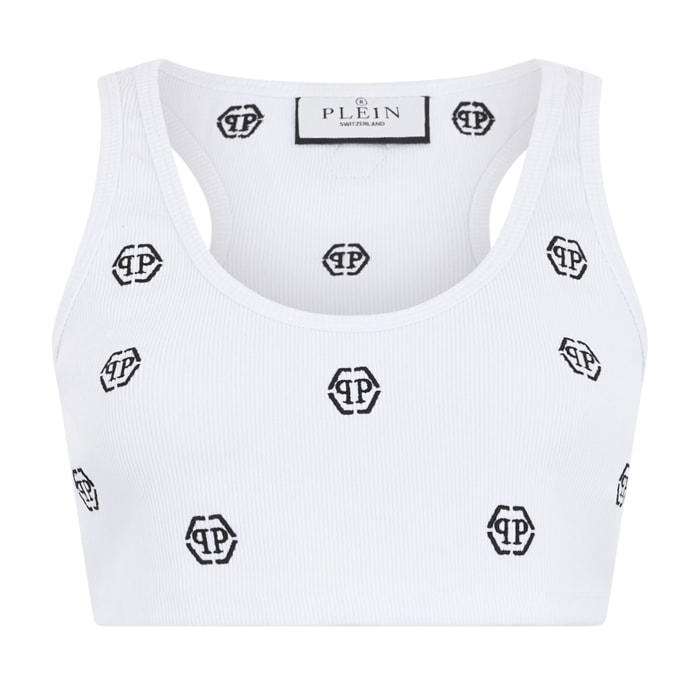 PHILIPP PLEIN Ribbed Mini Tank Top Monogram Monogram