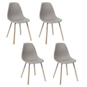 Chaise Scandinave Phenix Taupe - Lot De 4