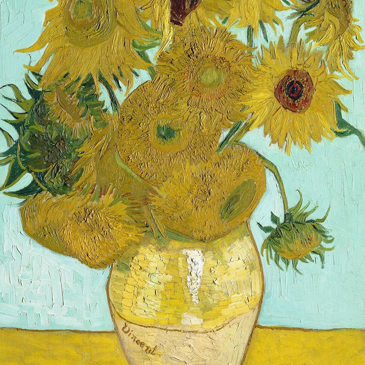 Affiche Les Tournesols par Vincent van Gogh Affiche sous cadre noir