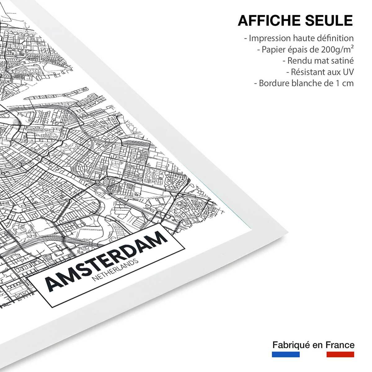 Affiche graphique amsterdam netherlands Affiche seule