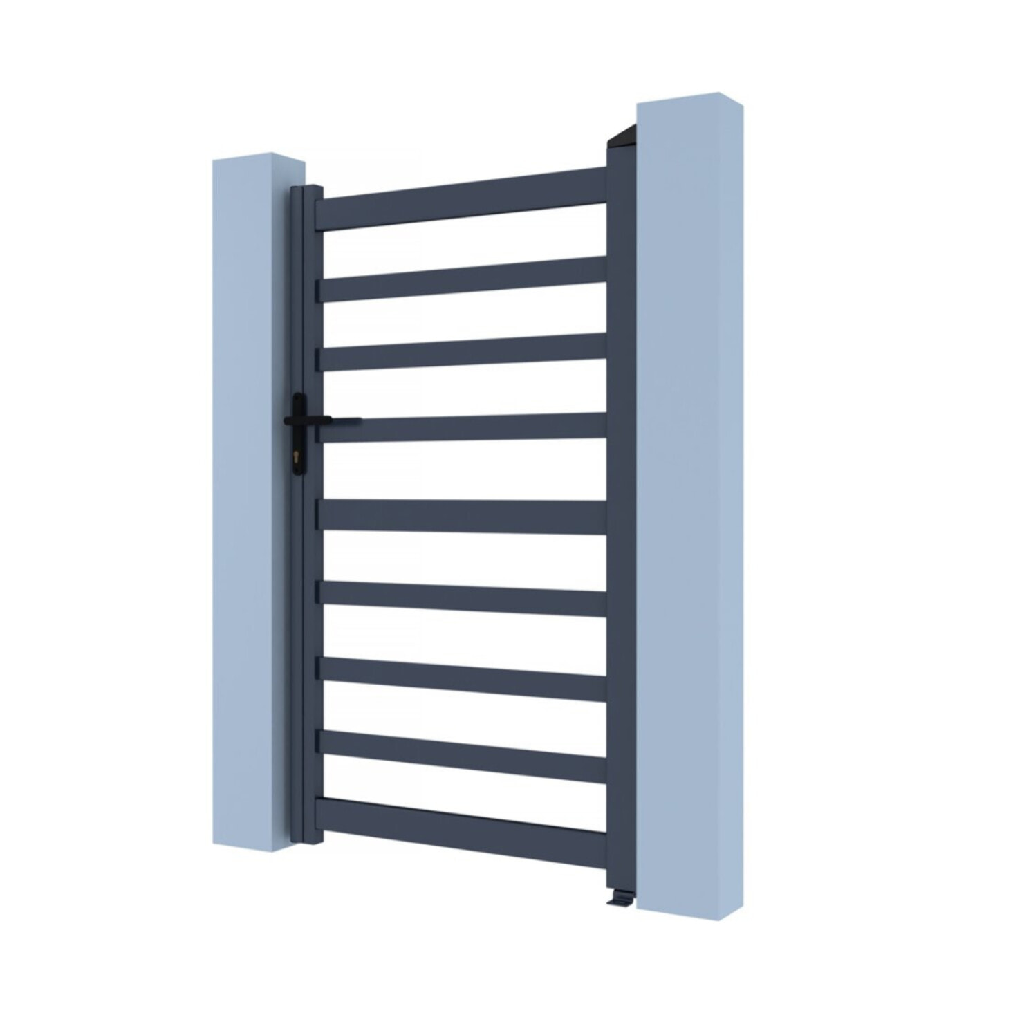 Portillon aluminium ajouré "Marius" - 100 x 120 cm  - Gris