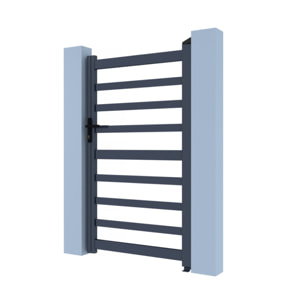 Portillon aluminium ajouré "Marius" - 100 x 120 cm  - Gris