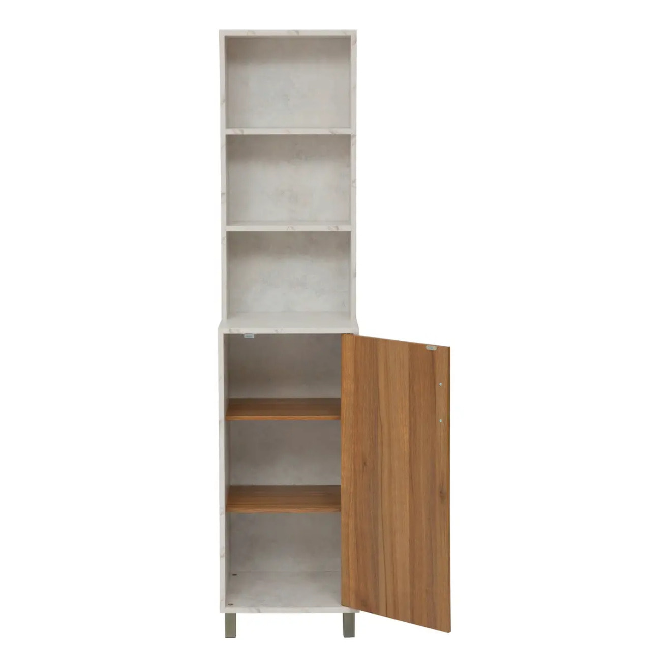 Étagère 1 porte 7 niveaux Come bois et effet marbre