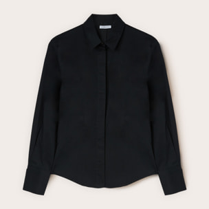 Motivi - Camicia in popeline di cotone - Nero