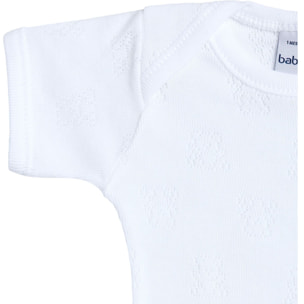 Body bebé manga corta calado ositos