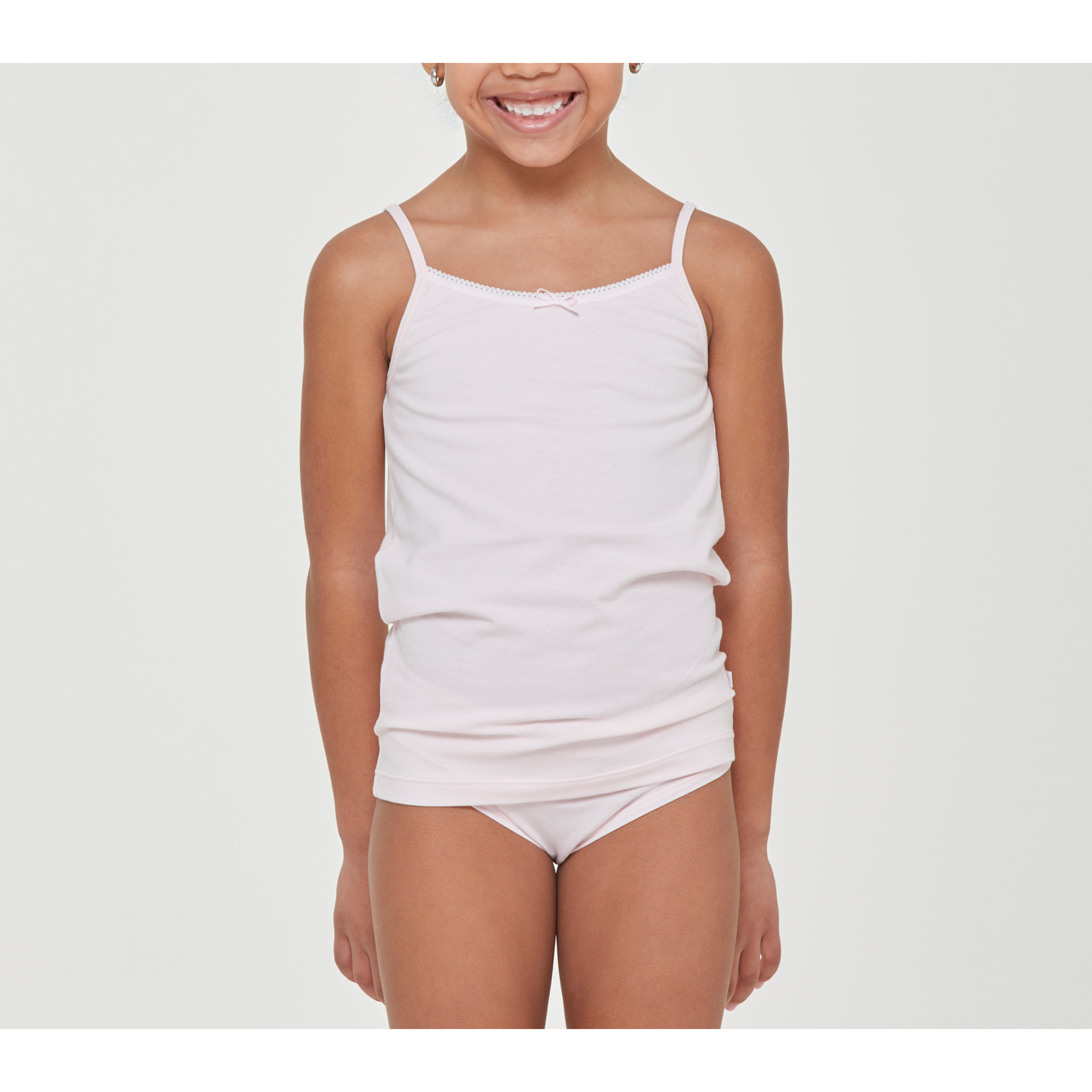 Canotta girocollo a spalla stretta bimba in cotone organico