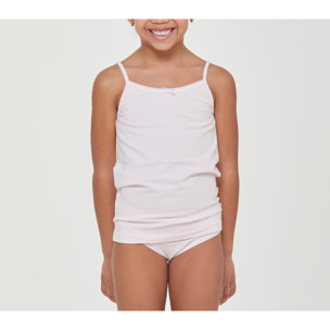 Canotta girocollo a spalla stretta bimba in cotone organico