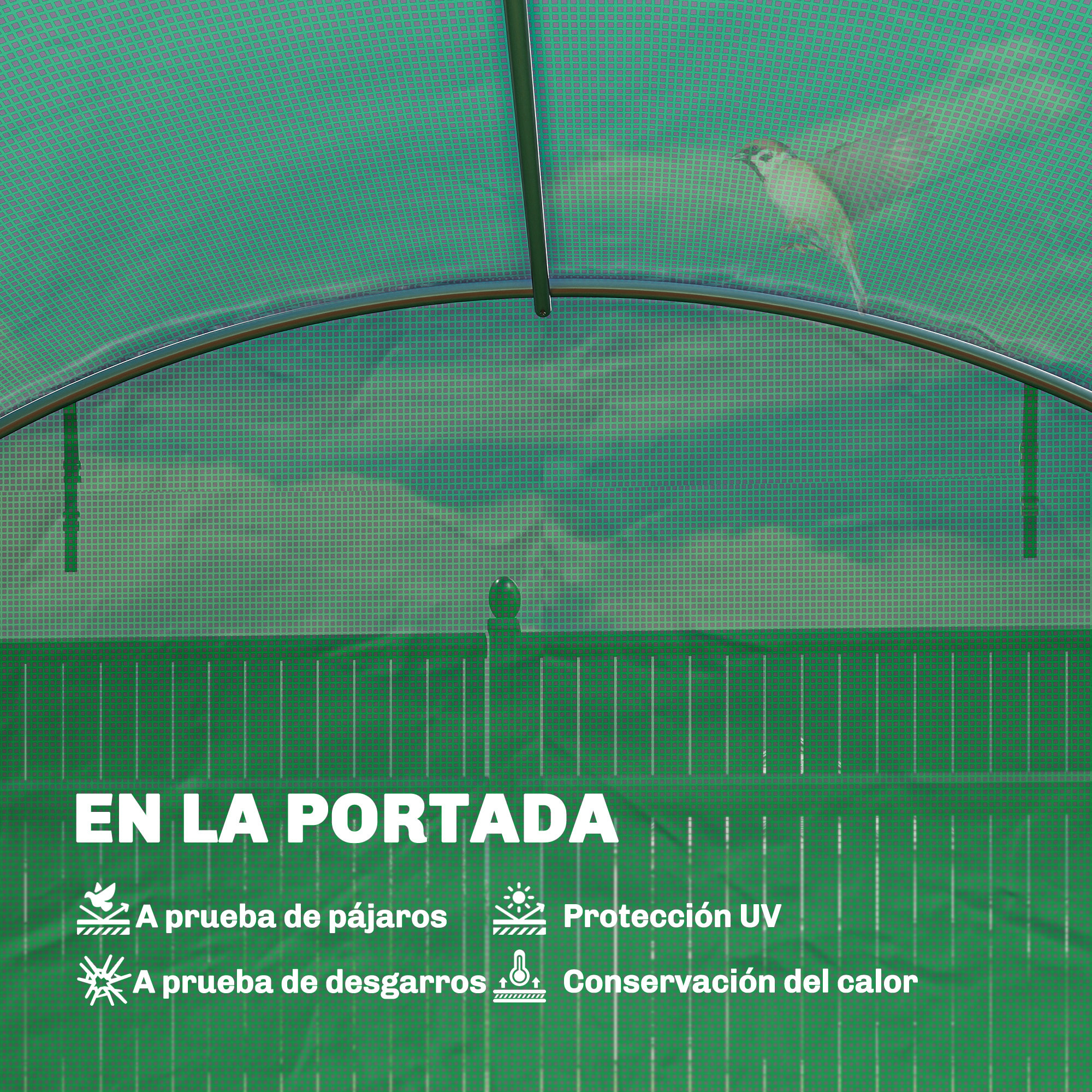 Invernadero de Exterior 6x4x2 m, Invernadero de Túnel con 2 Varillas de Soporte, Puertas Enrollables, Ventanas de Malla, Cubierta PE y Marco de Acero Galvanizado, Anti-UV, Impermeable, Verde