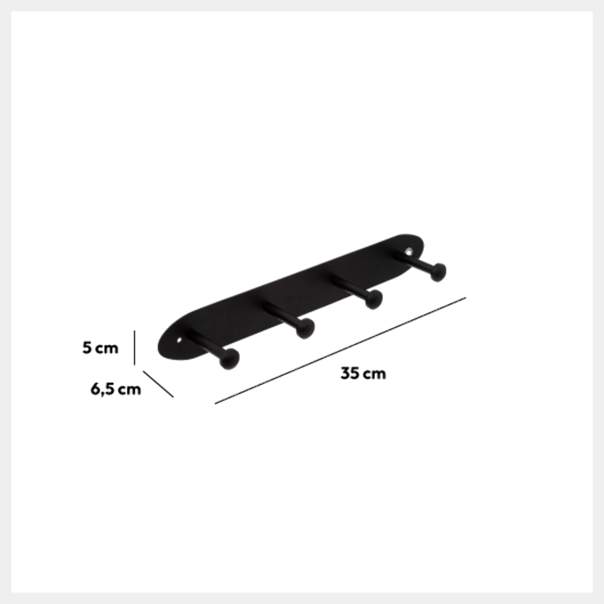 Patère 4 têtes métal noir