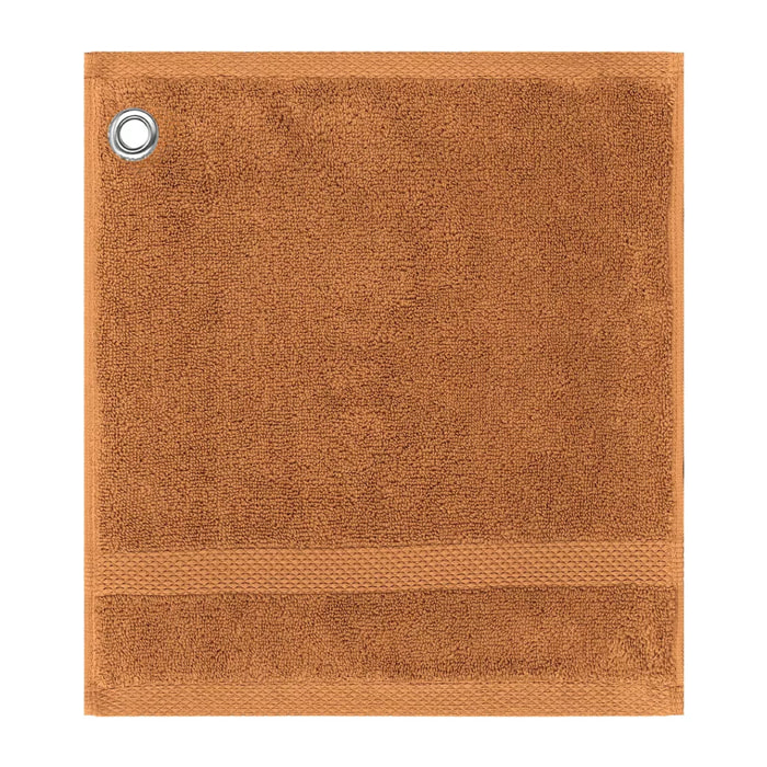 Carre avec oeillet pur coton 550 g/m² uni orange Elea rouille