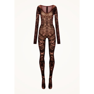 Tuta aderente Paisley Tattoo Catsuit