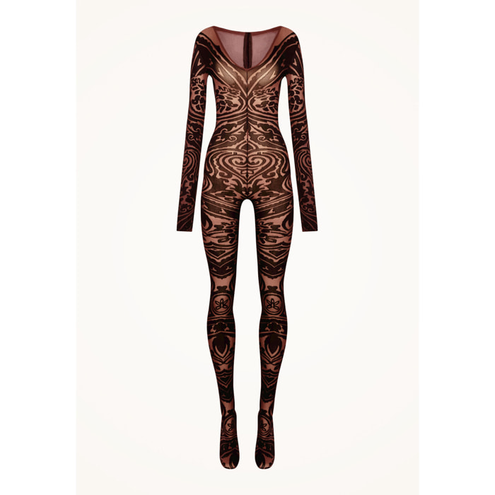 Tuta aderente Paisley Tattoo Catsuit