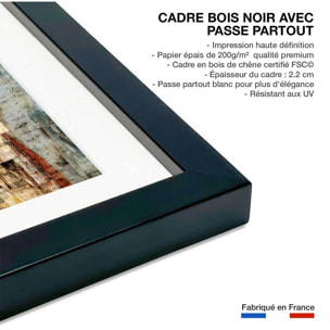 Affiche Alfama Lisbonne Affiche sous cadre noir