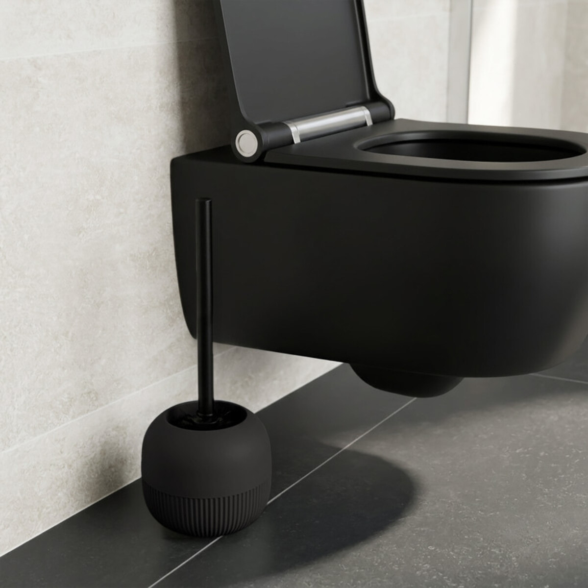Brosse wc avec support GINO Noir MSV