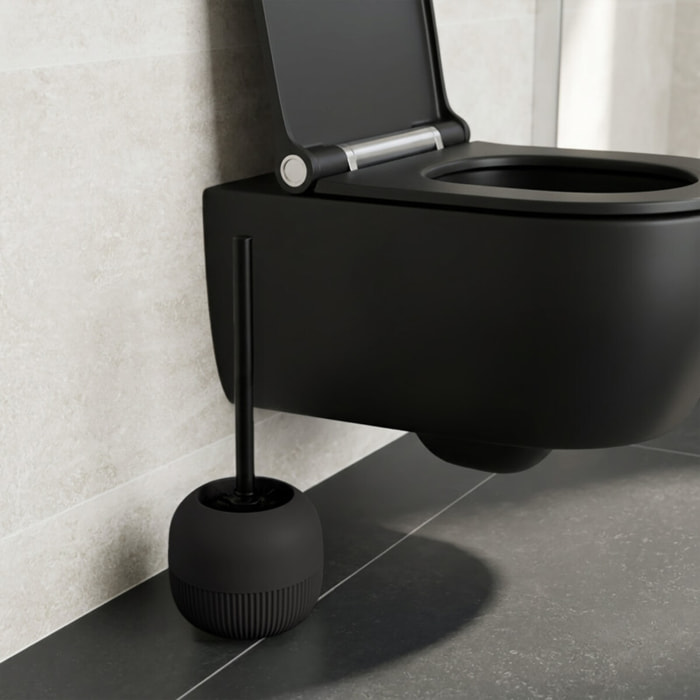 Brosse wc avec support GINO Noir MSV