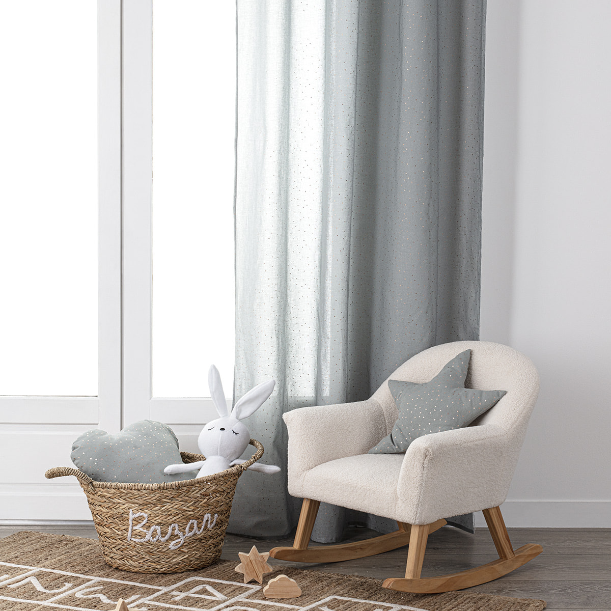 Rideau "Oya" bleu clair 140x250cm