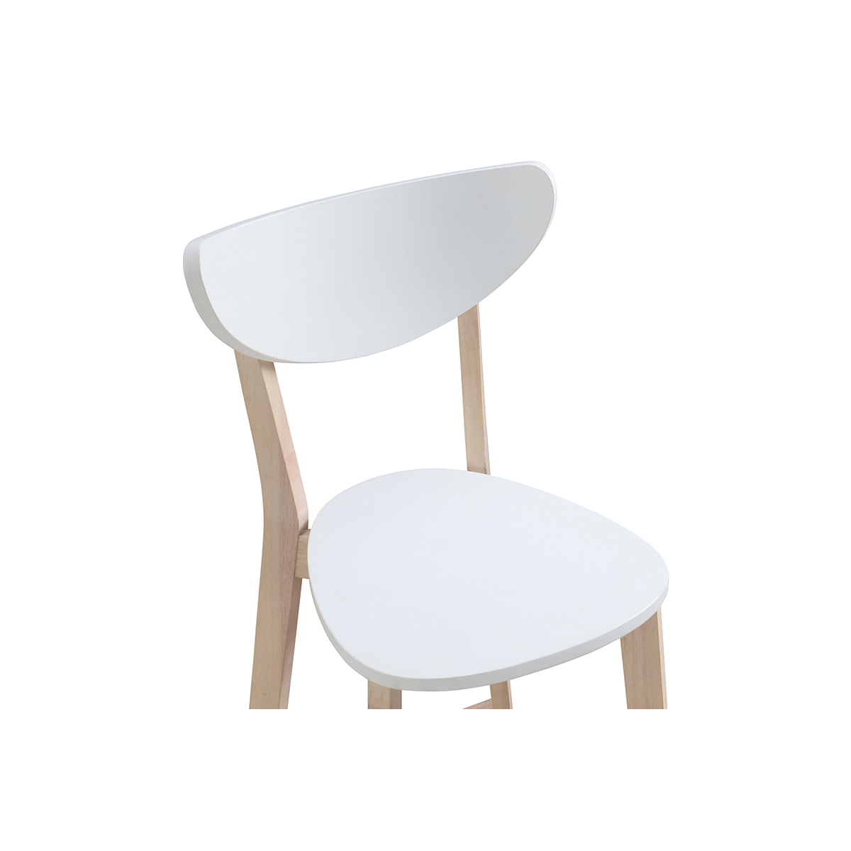 Tabourets de bar scandinaves blanc et bois 75 cm (lot de 2) LEENA