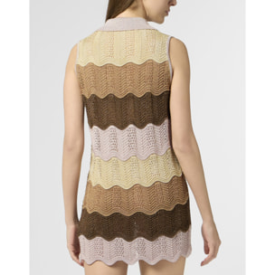 PHILIPP PLEIN Polo Neck Mini Dress Color Wave