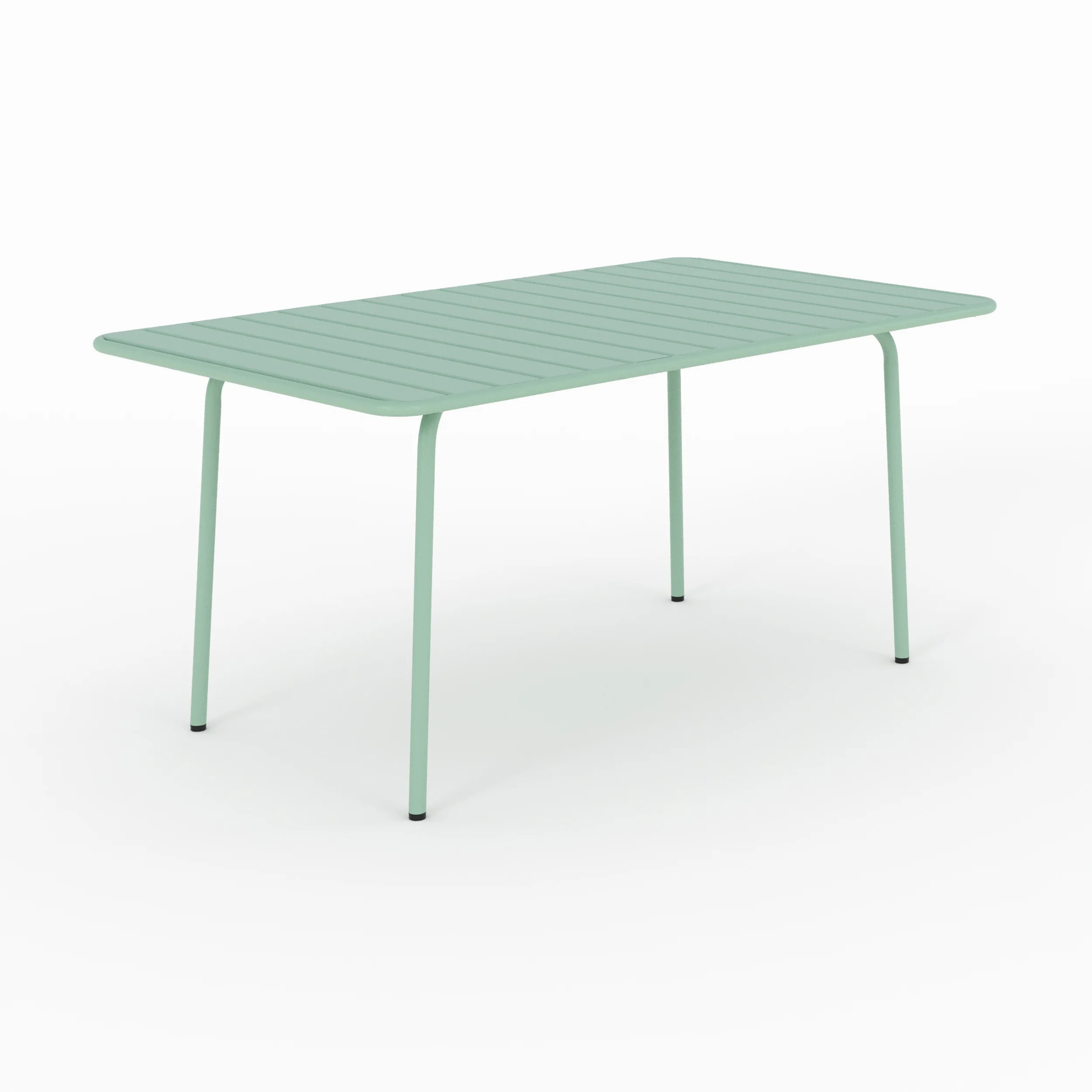 Table et chaises de jardin 6 personnes en métal vert - Yumi