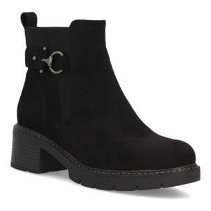 Botines para mujer con hebilla y tacón