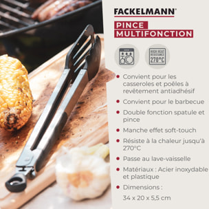Ensemble de 2 Pinces de cuisine double embout 35 cm Fackelmann Penderie