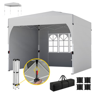 Tonnelle pliante pop up 3 x 3 m protection UPF 50+ tissu oxford crème