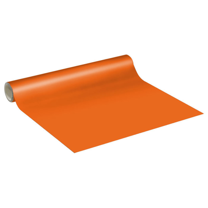 Rouleau adhésif décoratif Vinyle au Mètre - Orange - Sticker Lavable Imperméable Mur Cuisine Meubles