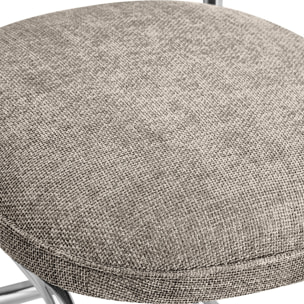 Lot de 2 chaises de salle à manger chromées en tissu chenille - LOU