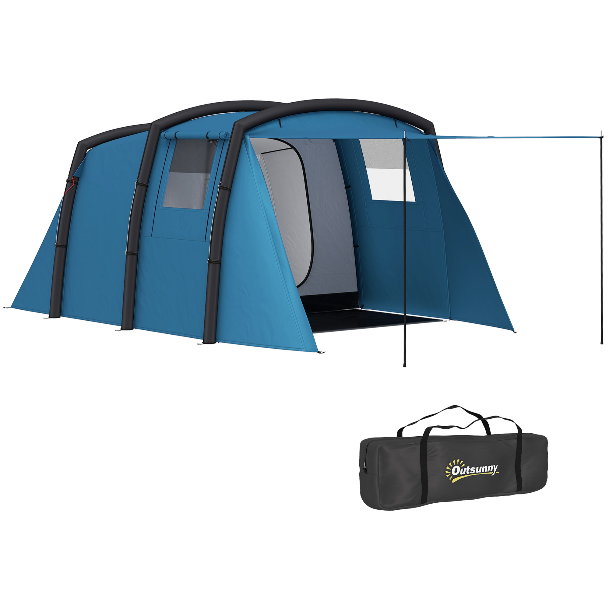 Tienda de Campaña Inflable Familiar Tipo Túnel para 3€“6 Personas Tienda de Campaña Glamping con Vestíbulo Ventanas de Malla y Bolsa de Transporte Protección UV 50+ Impermeable al Aire Libre