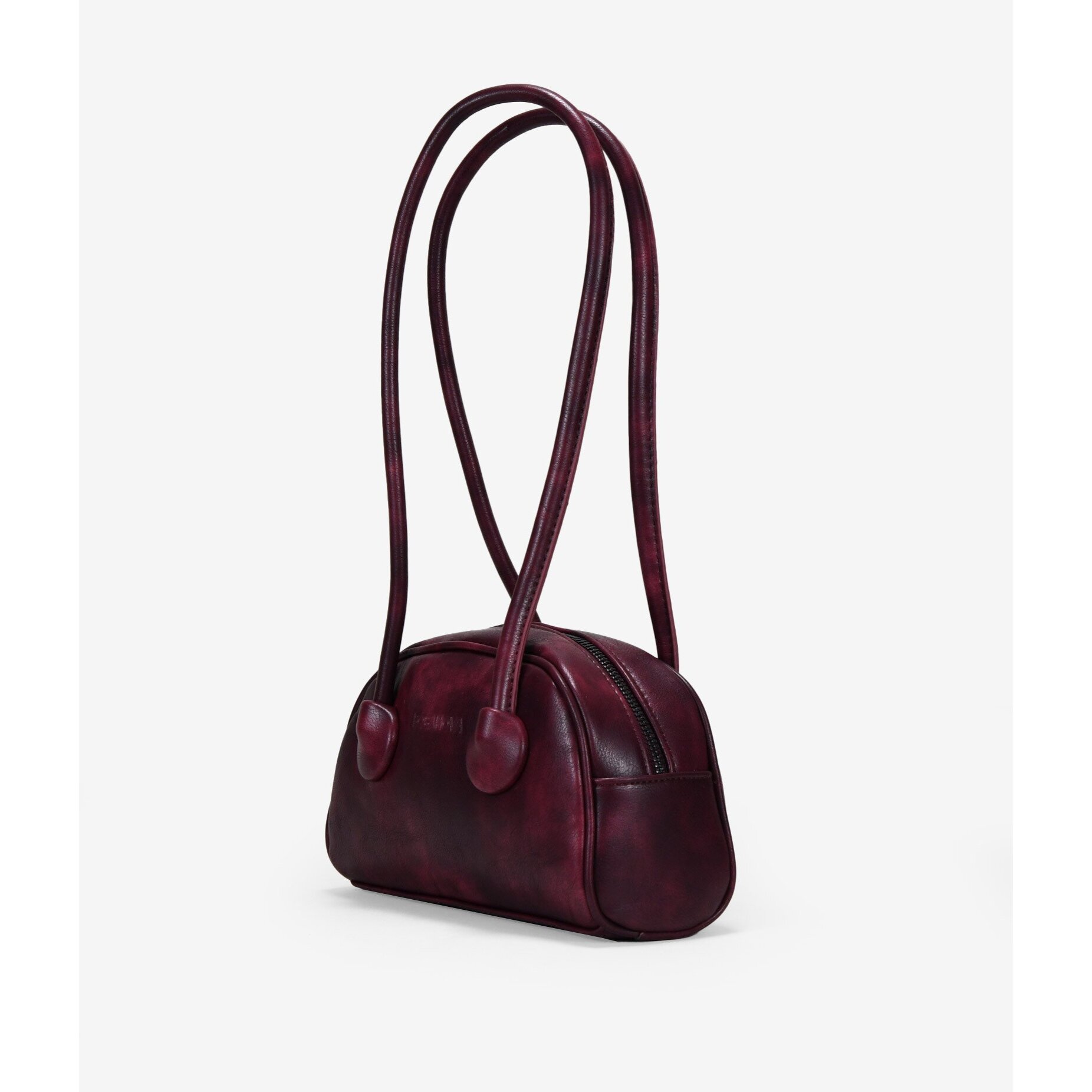 Bolso de hombro burdeos con cremallera